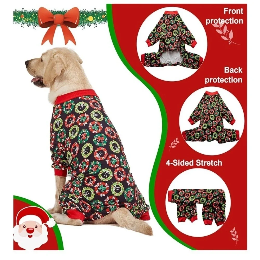 NWT Festive Black and Red Dog Pajamas Clothing size L
